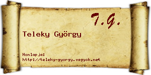 Teleky György névjegykártya